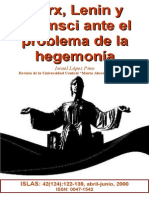 Marx, Lenin y Gramsci Ante El Problema de La Hegemonía. ISLAS, 4