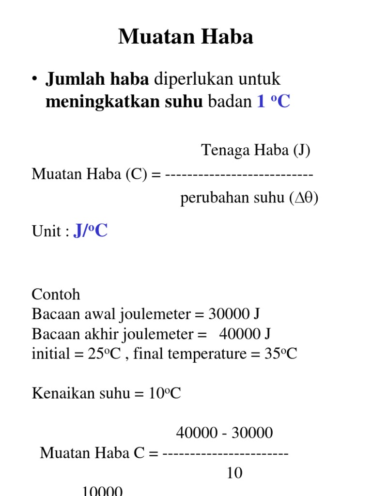 Muatan Haba: Pengiraan dan Aplikasi | PDF