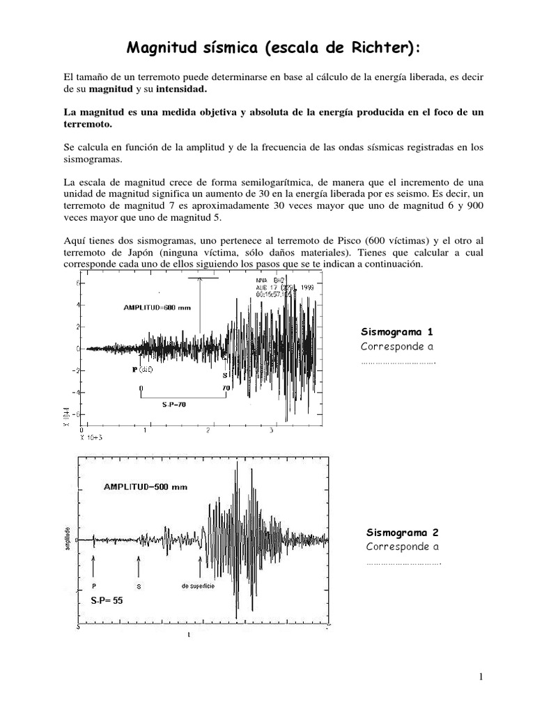 Magnitud Sísmica: Escala de Richter | PDF | Temblores | Física