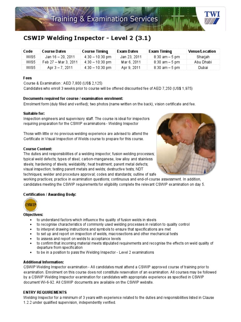 Cswip 3.1 Certificate