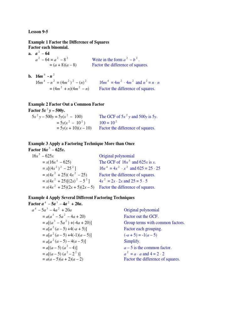 Y And 500y Is 5y Factorization Equations