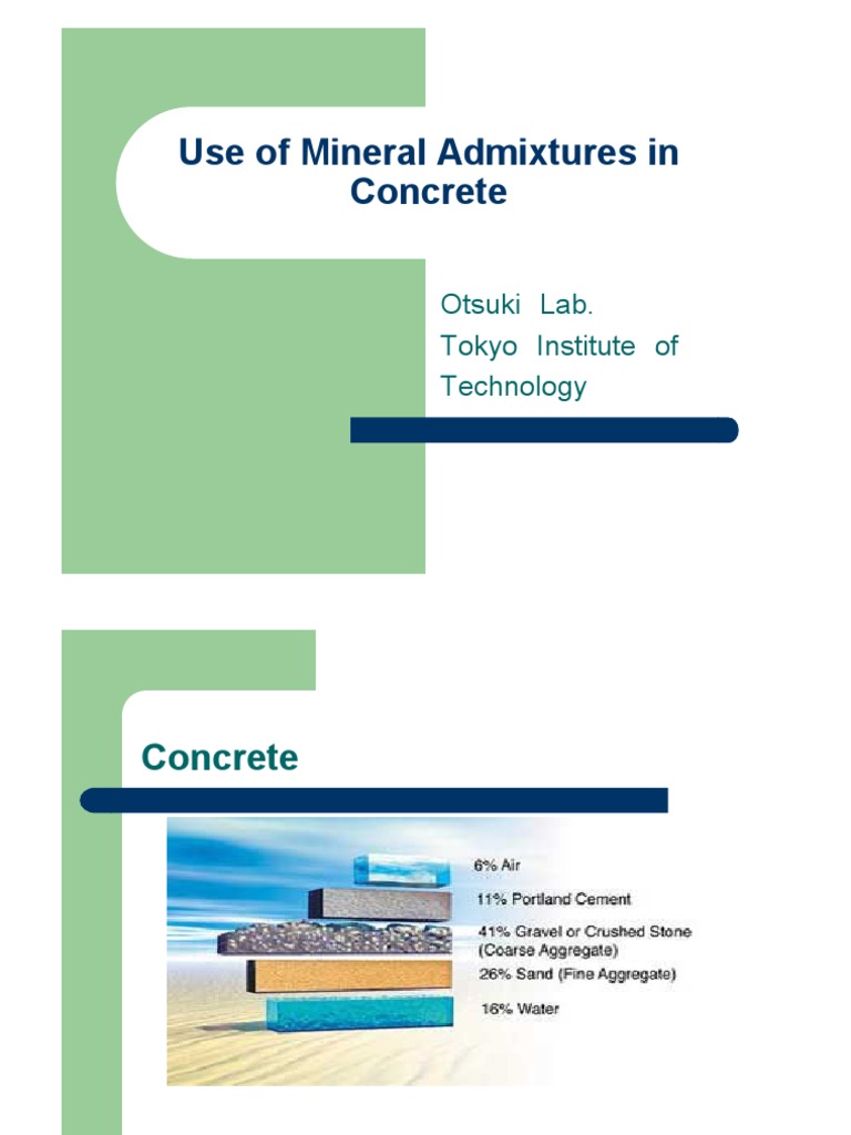 Mineral Admixtures in Concrete Use | PDF | Fly Ash | Concrete