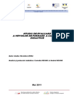 Evaluarea Nevoilor de Formare Continuă Ale Cadrelor Didactice Din Mediul Rural