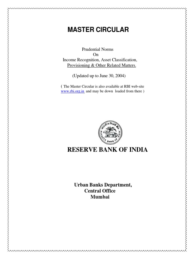 RBI Guidelines on NPA Classification | PDF | Debits And Credits | Interest
