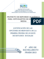 Justificacic3b3n de Las Opciones de Respuesta de La Primera Prueba de Avance de Estudios Sociales E28093 Segundo Ac3b1o de Bachillerato Praem 2013