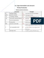 Marking Code For EFL Written Production Tasks (Intermediate-Advanced Levels)