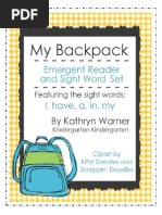 My Backpack Emergent Reader and Sight Word Set