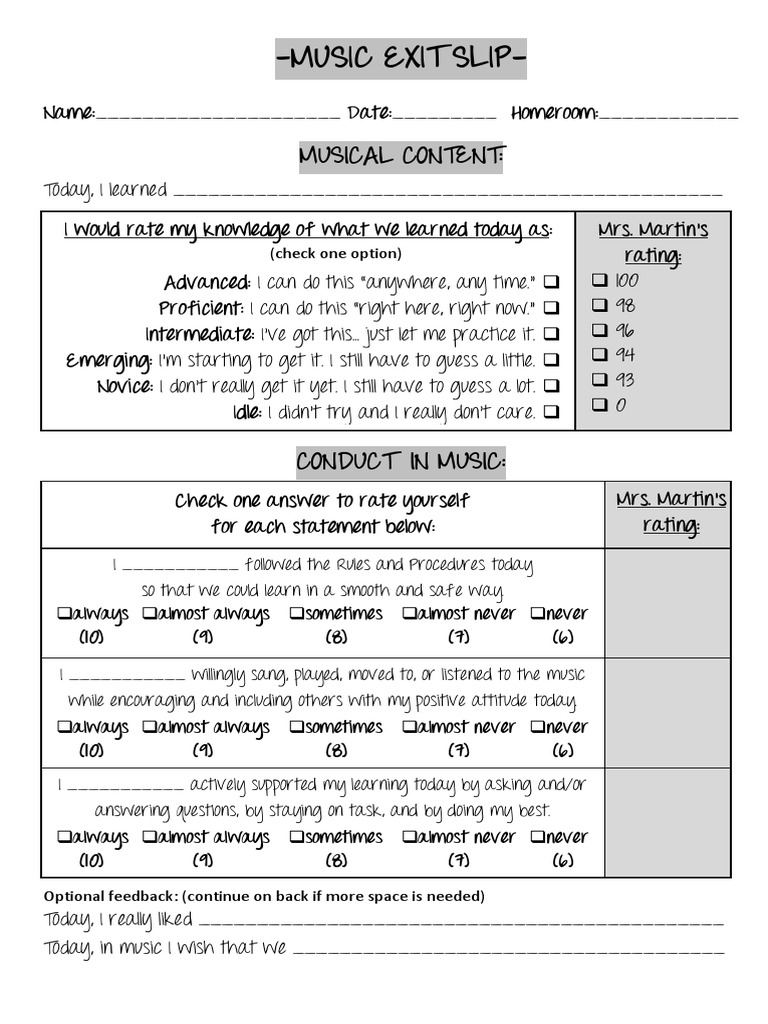 Exit Slip | PDF