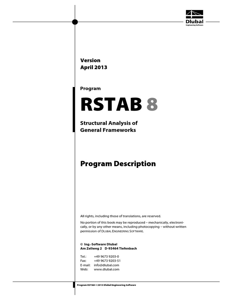 RSTAB8 | PDF | Button (Computing) | Graphical User Interfaces