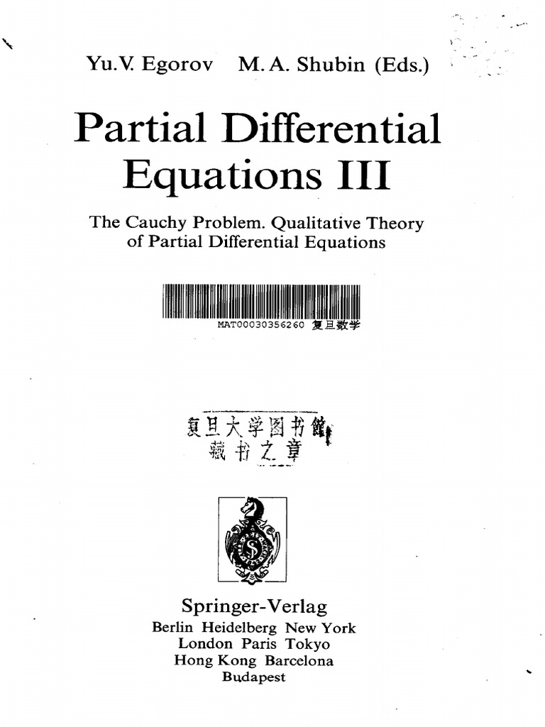 Cauchy Problem in PDEs and Qualitative Theory | PDF | Distribution