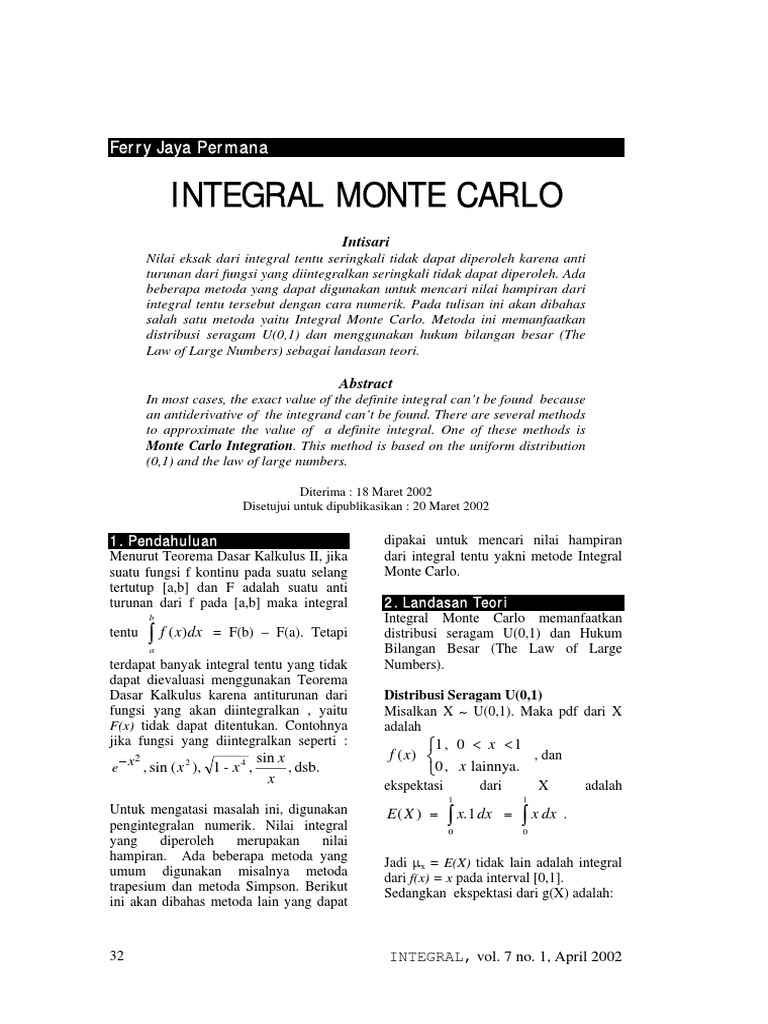 Integral Monte Carlo Ok | PDF