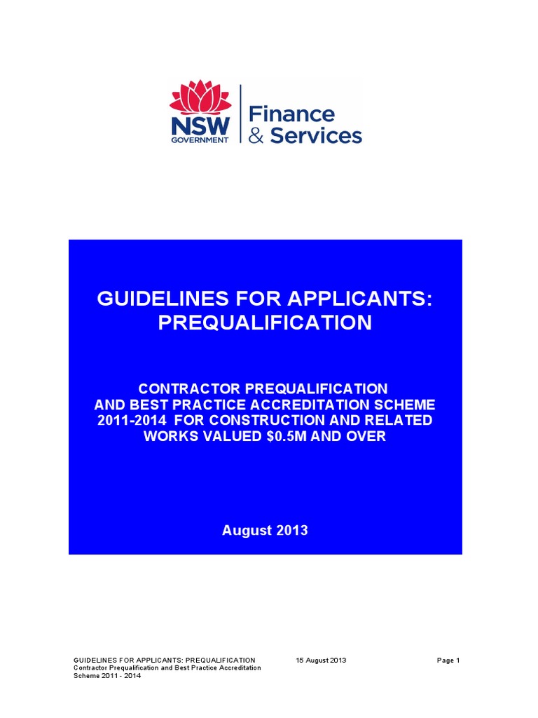 Contractor Prequalification Guidelines | PDF | Business