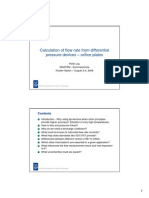 Calculation of Flow Rate From Differential Pressure Devices - Orifice Plates