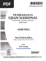 Pembahasan Soal UN Matematika SMP 2013 Paket 1