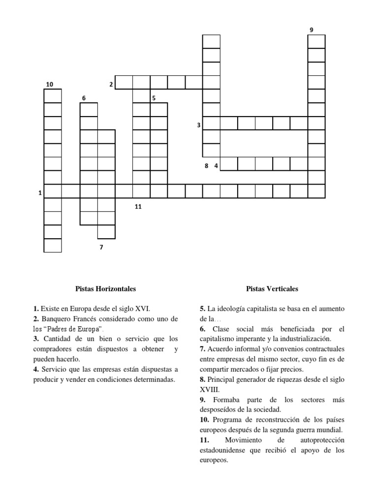 Crucigrama Economia | PDF