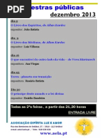 Palestras públicas dezembro 2013