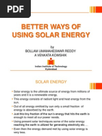 Better Use of Solar Energy