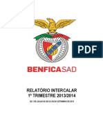 Benfica - Resultados do primeiro trimestre 2013/14