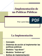 La Implementación de las politicas publicas