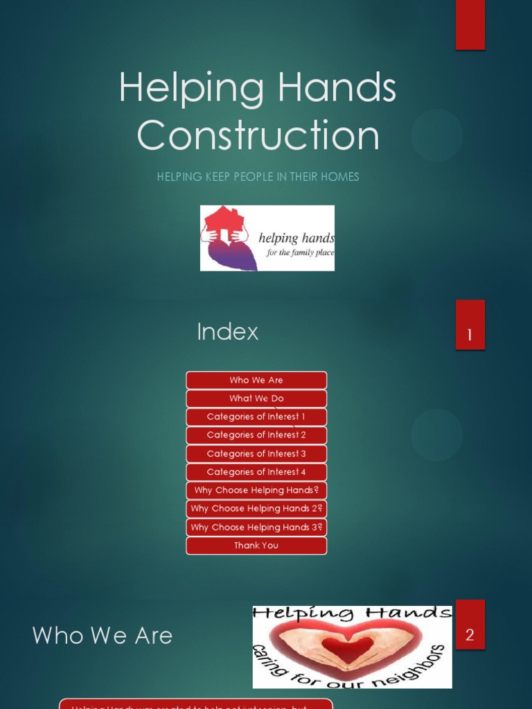 Helping Hands Construction Power Point Final | PDF | Lifestyle