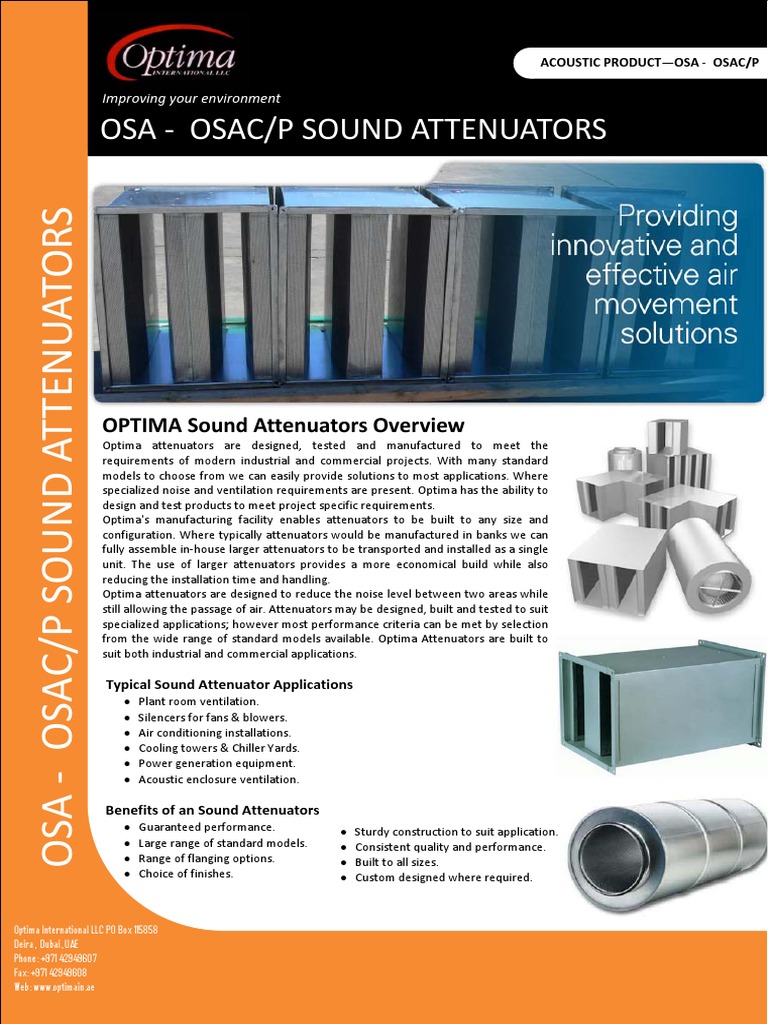 Sound Attenuators Leaflet Duct (Flow) Sheet Metal