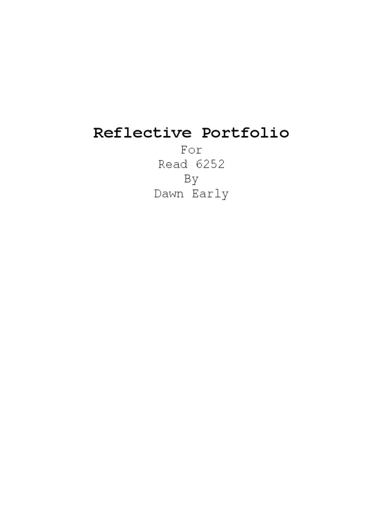 Reflective Portfolio on Writing Education | PDF | Educational ...