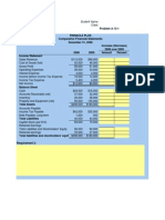 Excel Sheet for Horizontal Analysis