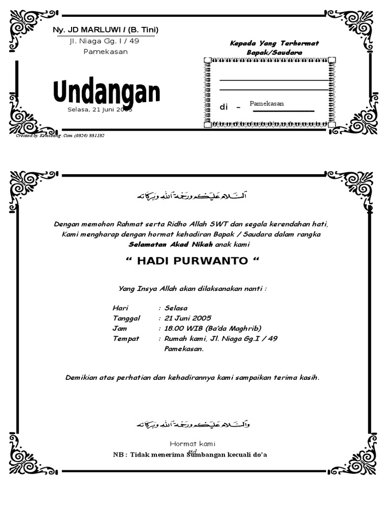 8200 Contoh Undangan Syukuran Tingkeban Gratis Terbaru