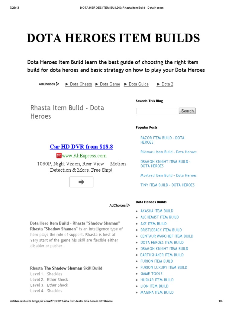 Dota Heroes Item Builds Rhasta Item Build Dota Heroes