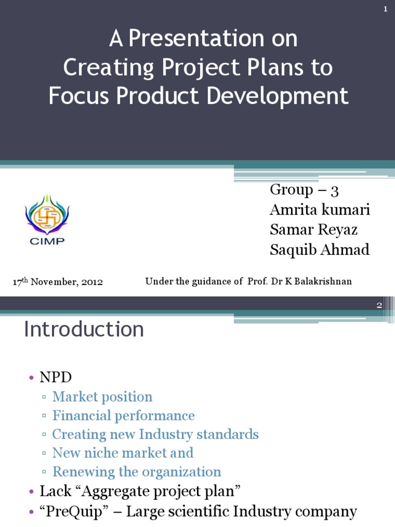 Project Planning for Product Development | PDF | New Product ...