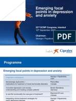 Emerging Focal Points in Depression and Anxiety: 22 ECNP Congress, Istanbul