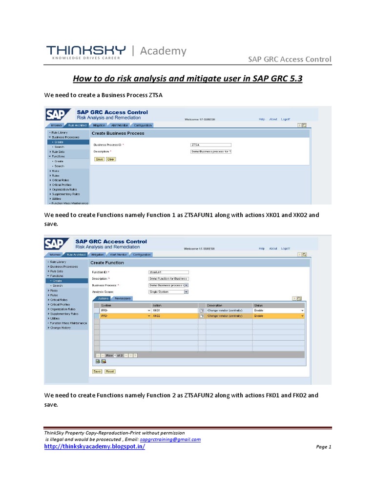 Risk Analysis And Mitigation In Sap Grc Pdf Access Control Cyberspace