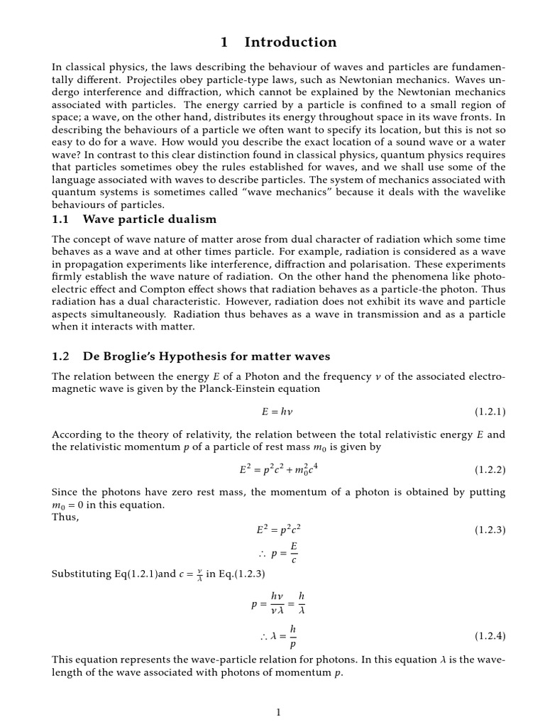 1.1 Wave Particle Dualism | PDF | Waves | Electromagnetic Radiation