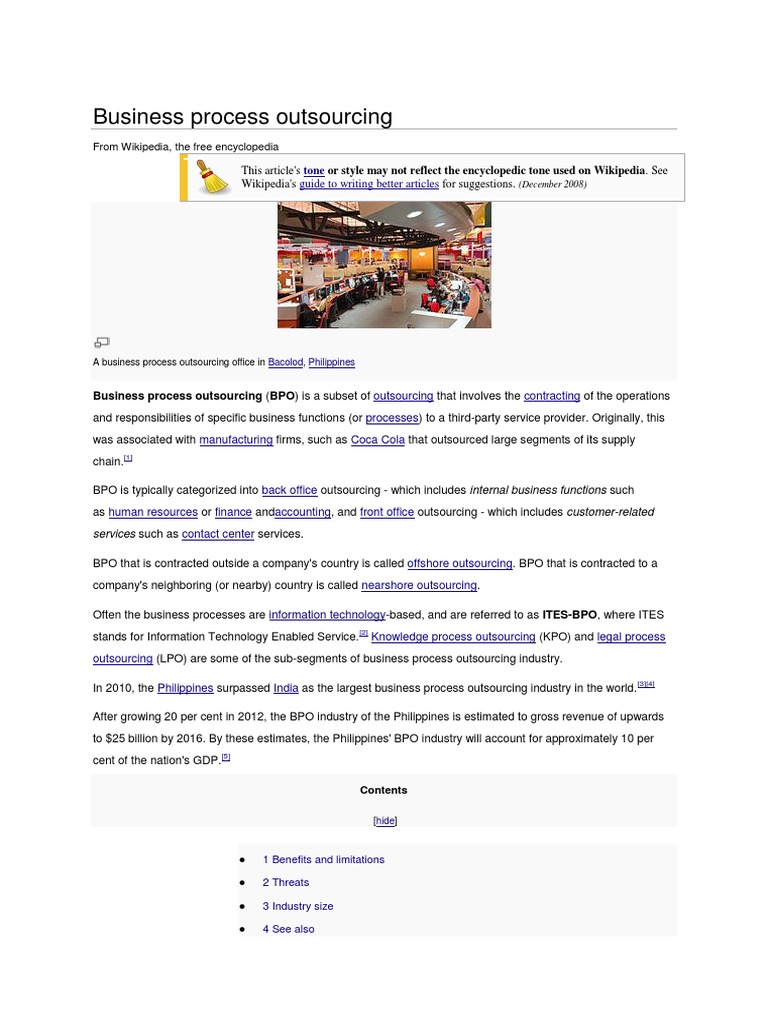 Business Process Outsourcing | PDF | Business Process Outsourcing ...
