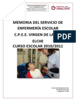 Memoria Enfermería Escolar CEE Virgen Luz - 10 - 11 - Mar Ortiz PDF