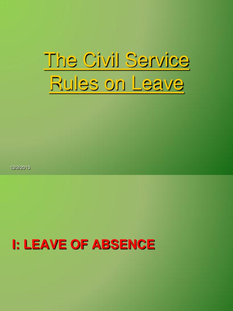 The Civil Service Rules On Leave PDF Parent Relationships