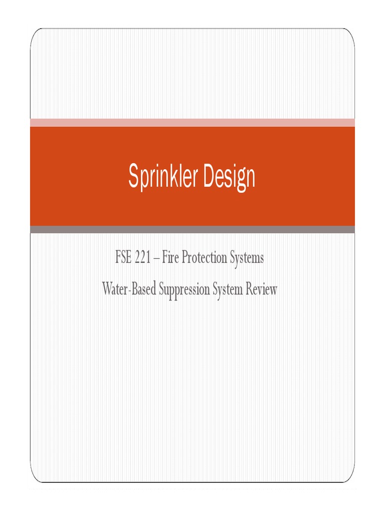 Sprinkler Design | PDF | Fire Sprinkler System | Paper