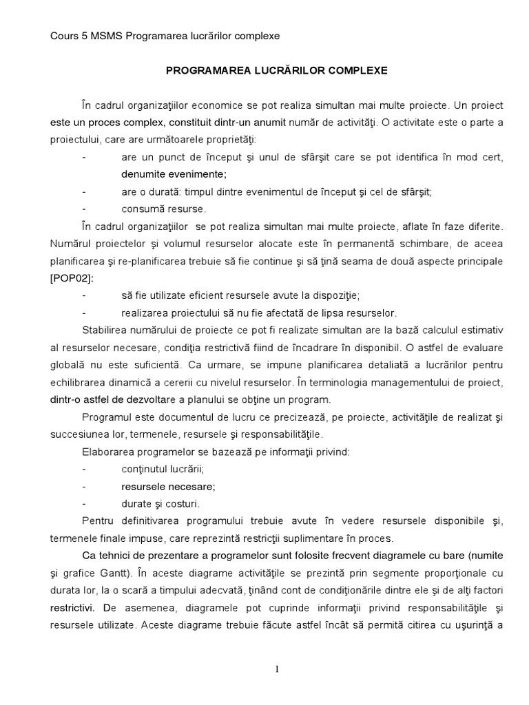 Proiect CPM Pert 2013 | PDF
