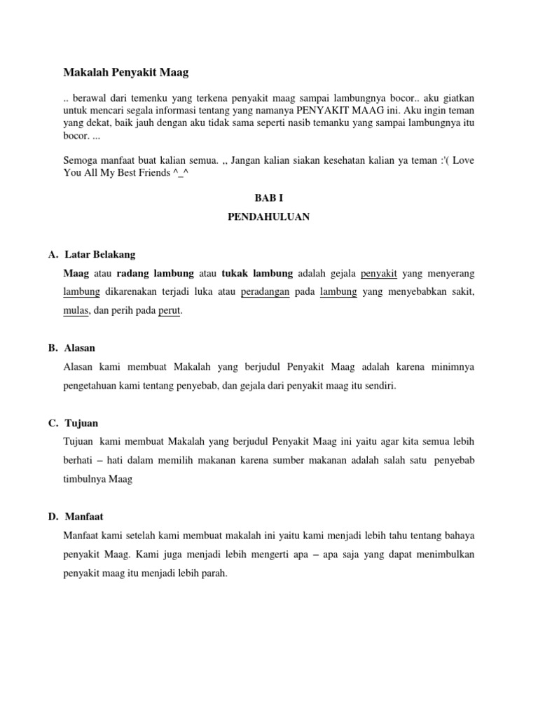 Makalah Penyakit Maag