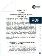 Instructivo #128 de Pago de Aguinaldo Gestión 2013 en Bolivia