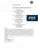 Impact of Driving Conditions on PHEV Battery Performance