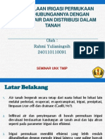 Pengelolaan Irigasi Permukaan Dalam Hubungannya Dengan Infiltrasi Air