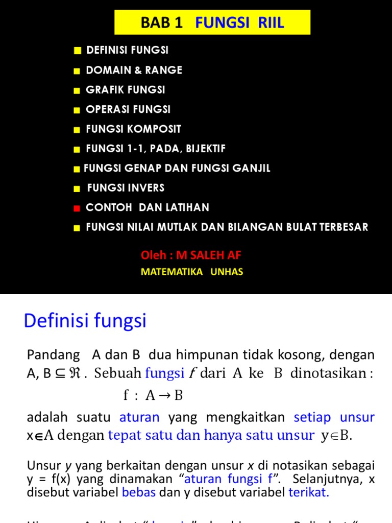 Definisi dan Grafik Fungsi Riil | PDF