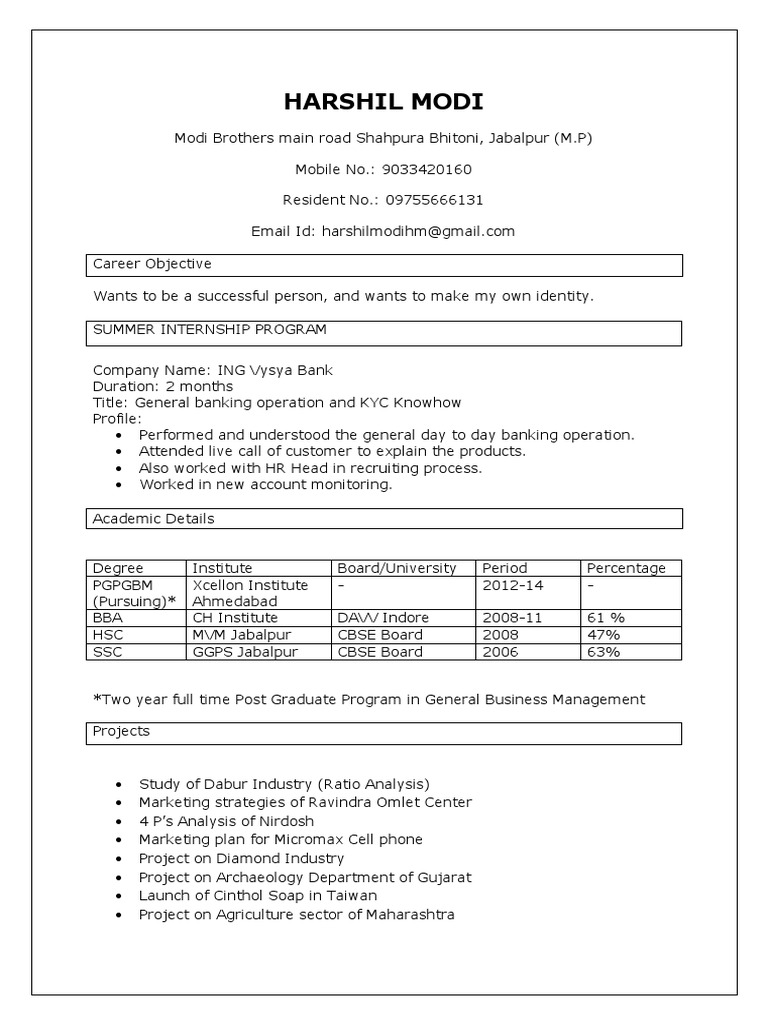 Harshil CV | PDF