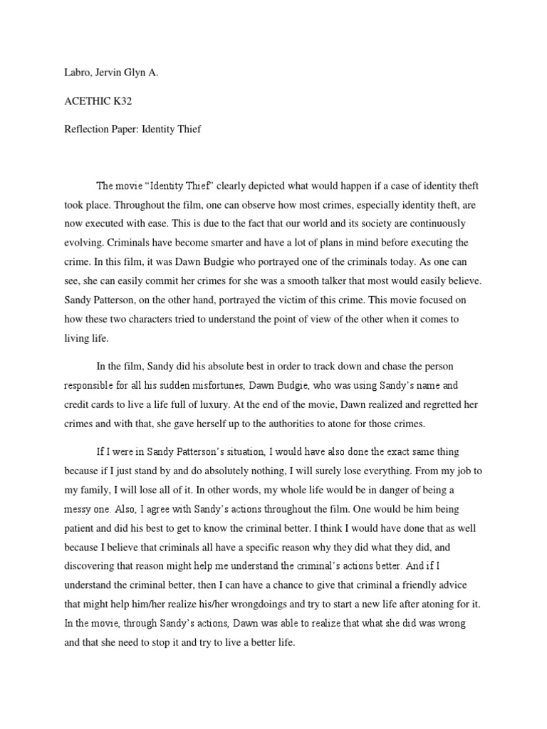Identity Reflection Essay  edens.com