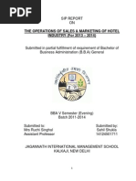 THE OPERATIONS OF SALES & MARKETING OF HOTEL INDUSTRY