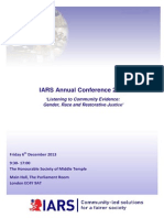 IARS. Annual Conference 2013 Agenda Listening to Community Evidence 06.12.2013