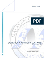 Experiment 2 - Calibration of Volumetric Glassware