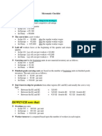 Micromatic Checklist