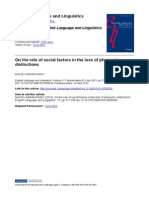 On the Role of Social Factors in the Loss of Phonemic Distinctions